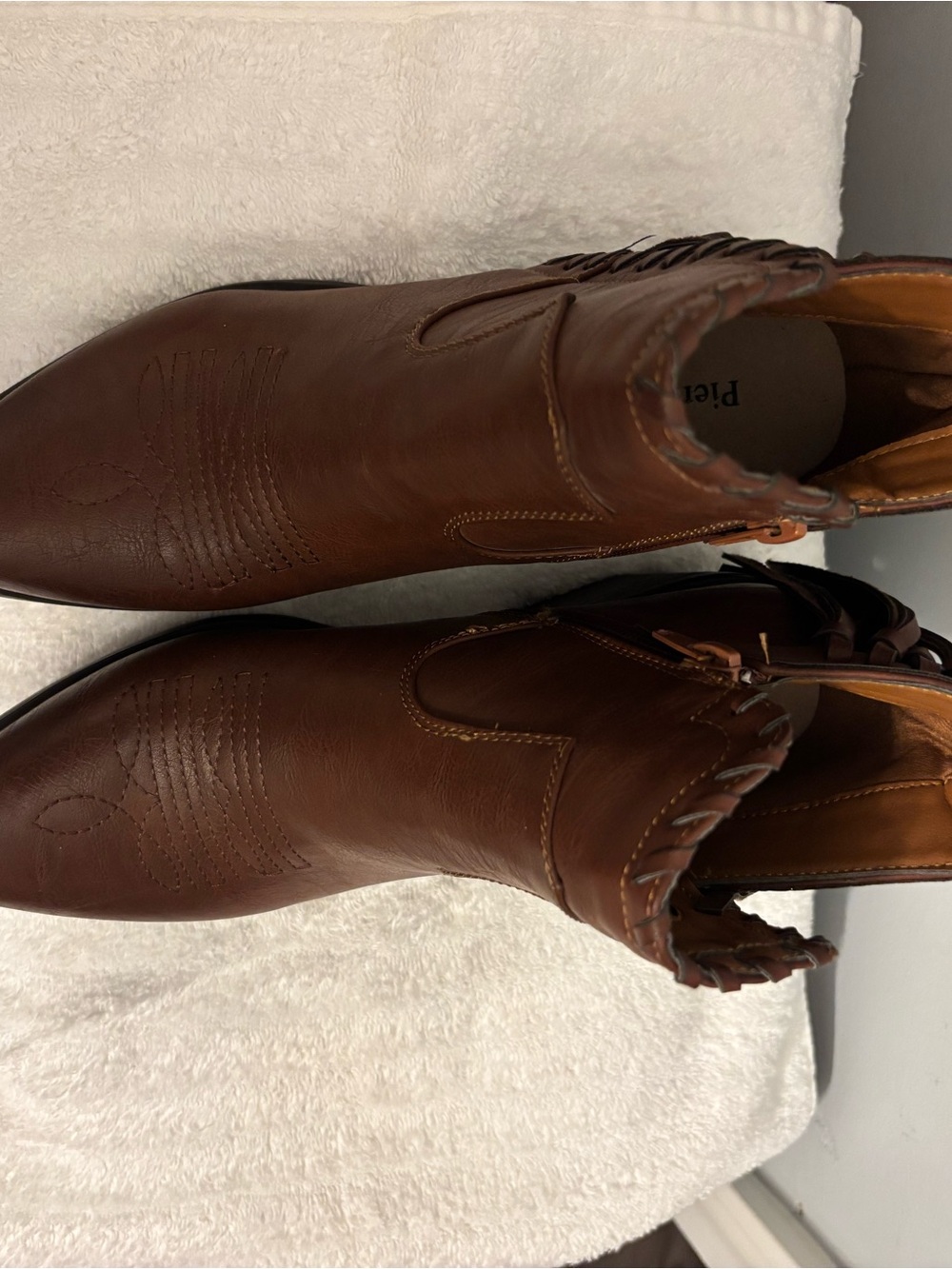 Women’s Brown Leather Western Ankle Boots